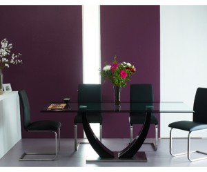 table a manger noir laque