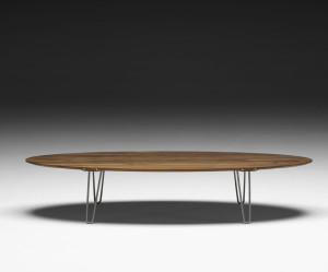table basse ovale bois