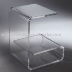 table de chevet en plexiglas