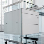 caisson de bureau en verre