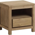 table de chevet bois brut