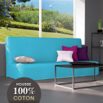 housse de canape bleu turquoise